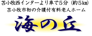 苫小牧西インターより車で５分（約５㎞）　苫小牧市初の介護付有料老人ホーム